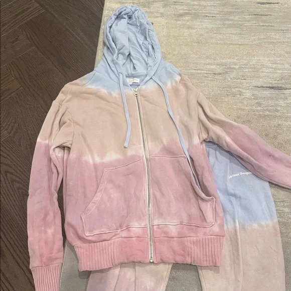 Spiritual gangster Pastel Tie-Dye Zip-Up Hoodie and sweatpants set XS - Picture 3 of 6